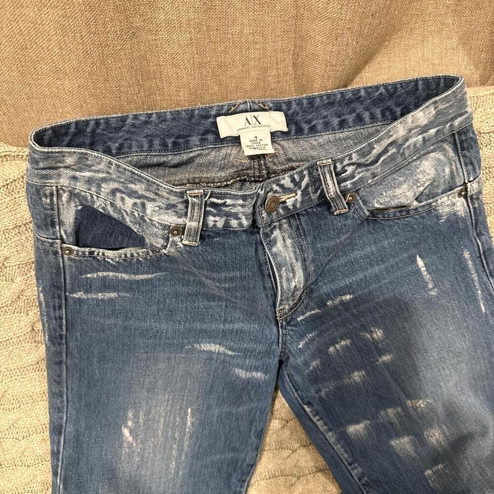 Armani-exchange Women's Blue and Navy Jeans